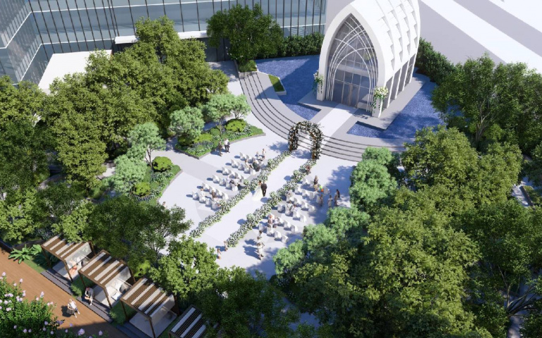 未開幕就接訂逾2千桌　「台北漢來宴會廳」打造夢幻戶外禮堂、全台最長環場大螢幕