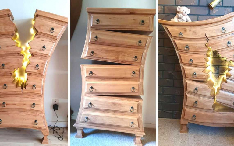 卡通中才會出現的櫃子 來自退休木匠Henk Verhoeff之手~