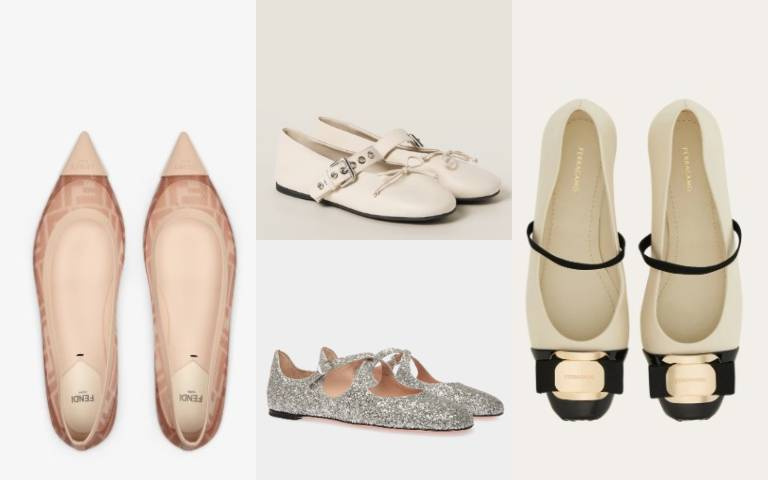 Balletcore太燒!精品芭蕾舞鞋必須來一雙:Sergio Rossi、Miu Miu、Bally…FENDI這雙超顯腿長