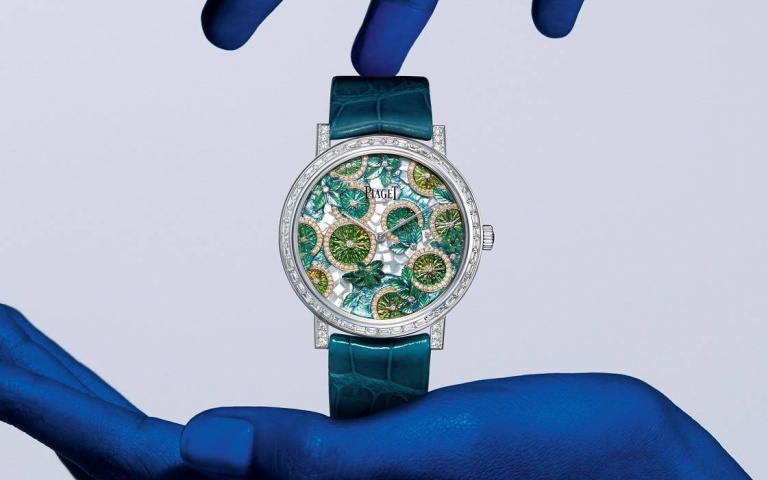 伯爵《SOLSTICE》系列腕錶作品重現調酒世界的繽紛樂趣！檸檬片、冰塊、薄荷葉躍上錶盤美不勝收！