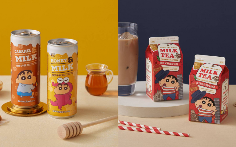 蠟筆小新陪你過冬！焦糖及蜂蜜風味牛乳暖心登場！還有義式提拉米蘇風味奶茶